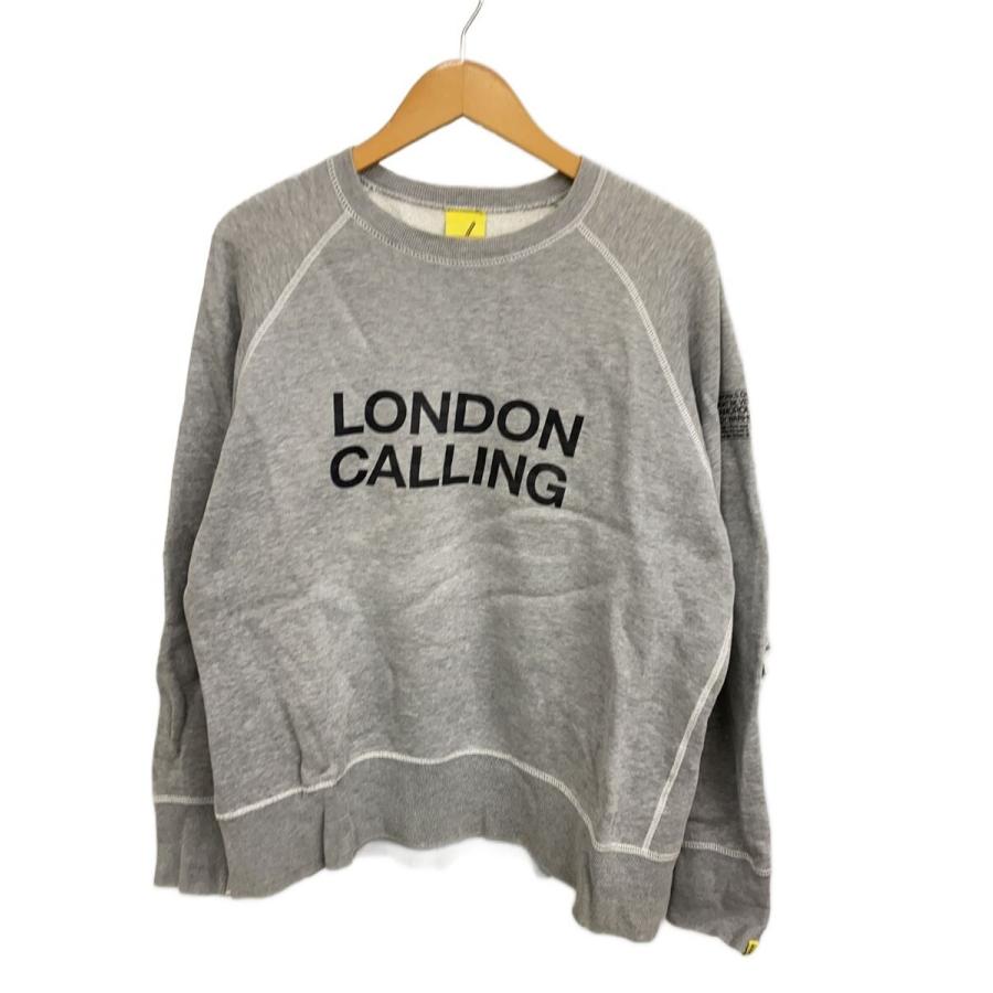 【新品未使用】LOOPWHEELER×バンザイペイントロゴプリント スウェット LOOPWHEELER◇バンザイペイント/ロゴスウェット/エルボーパッチ