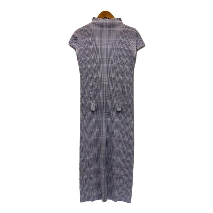 PLEATS PLEASE ISSEY MIYAKE◇半袖ワンピース/4/ポリエステル/BLU/PP71