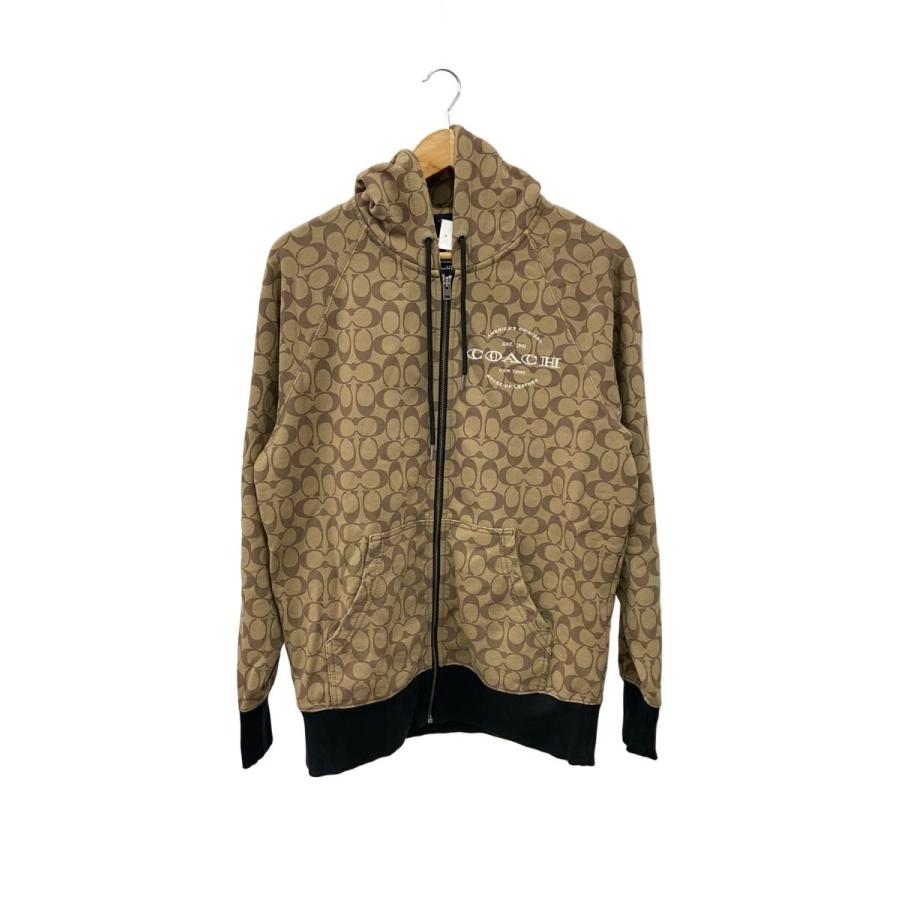 COACH◇ジップパーカー/--/コットン/BRW/総柄/c8773 : セカンド
