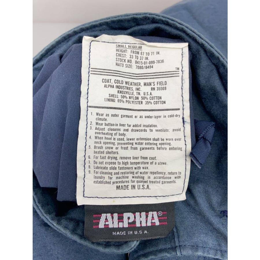 ALPHA INDUSTRIES◇M-65/フィールドジャケット/USA製/S/ナイロン/NVY