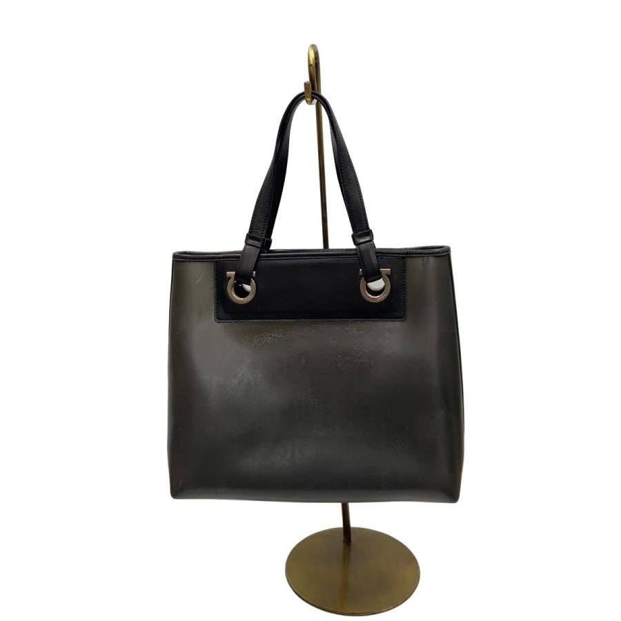 Salvatore Ferragamo◇ガンチーニスケルトン/トートバッグ/--/BLK/無地