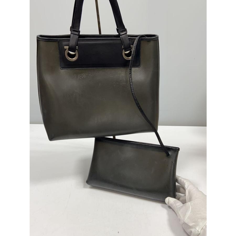 Salvatore Ferragamo◇ガンチーニスケルトン/トートバッグ/--/BLK/無地