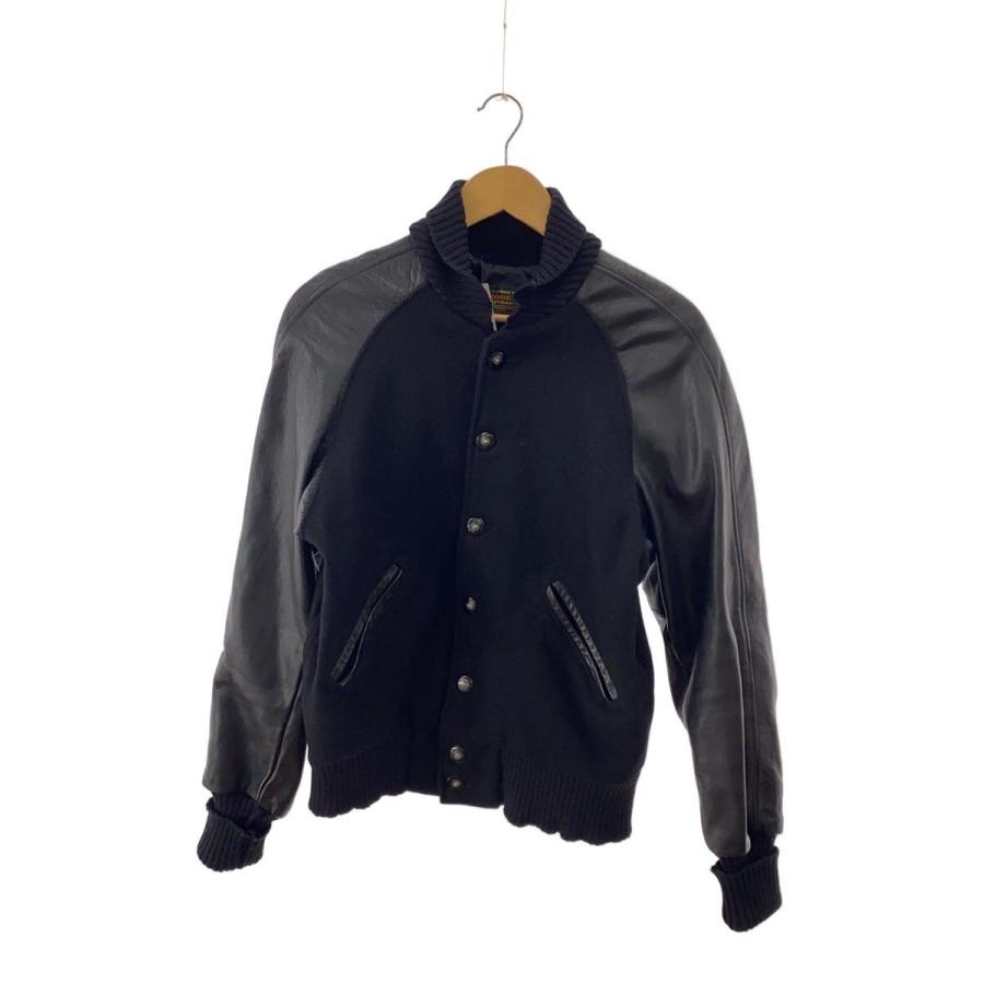 SKOOKUM◇レザー切替スタジャン/36/ウール/BLK/USA製// : セカンド