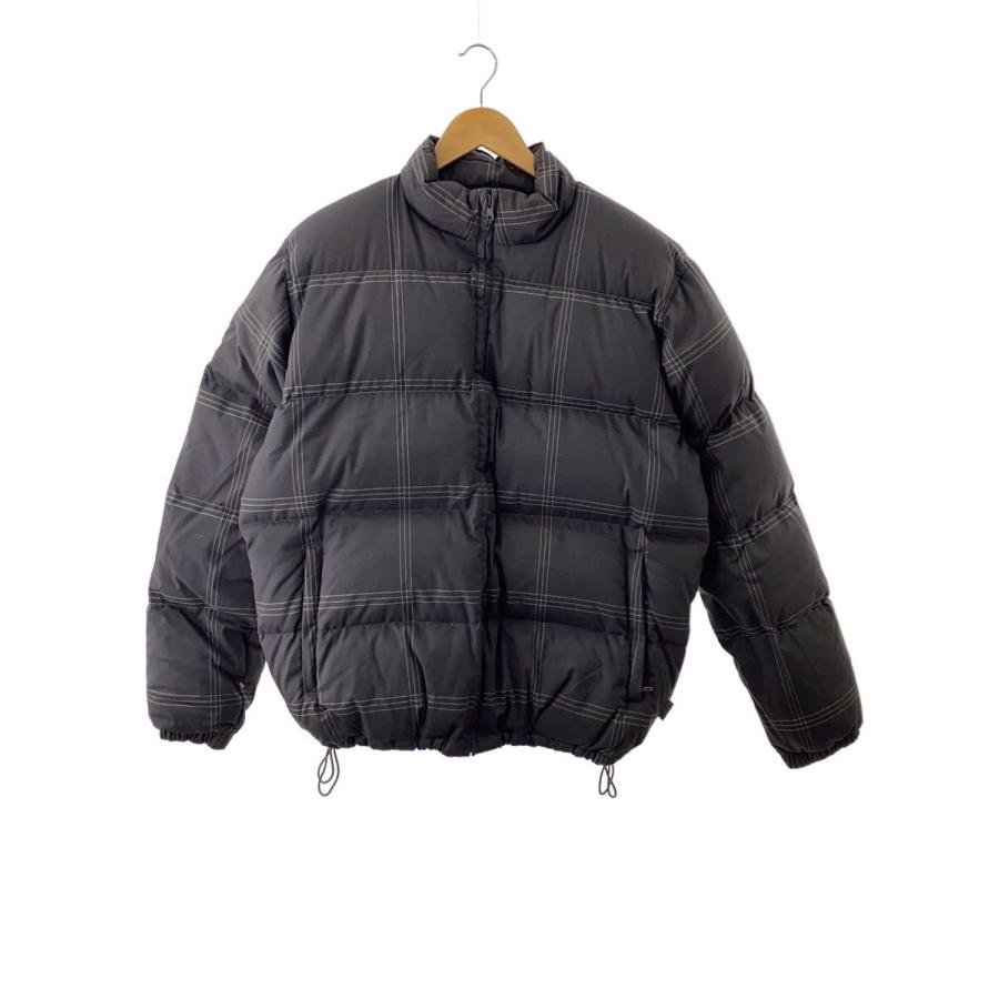 STUSSY◇オールド/紺タグ/ダウンジャケット/L/ナイロン/GRY/チェック