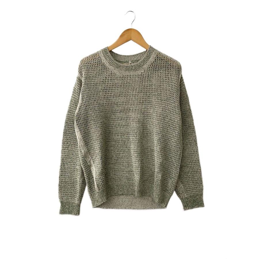 YOKE◇25ss/MESH KNITTED CREWNECK SWEATER/ニット/2/GRN/YK25SS0957