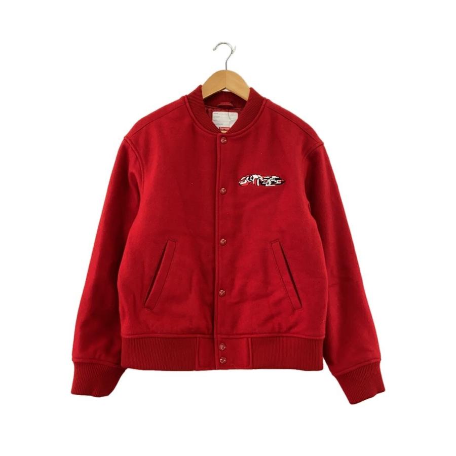 Supreme◇19AW/Delta Logo Jacket/スタジャン/S/ウール/RED