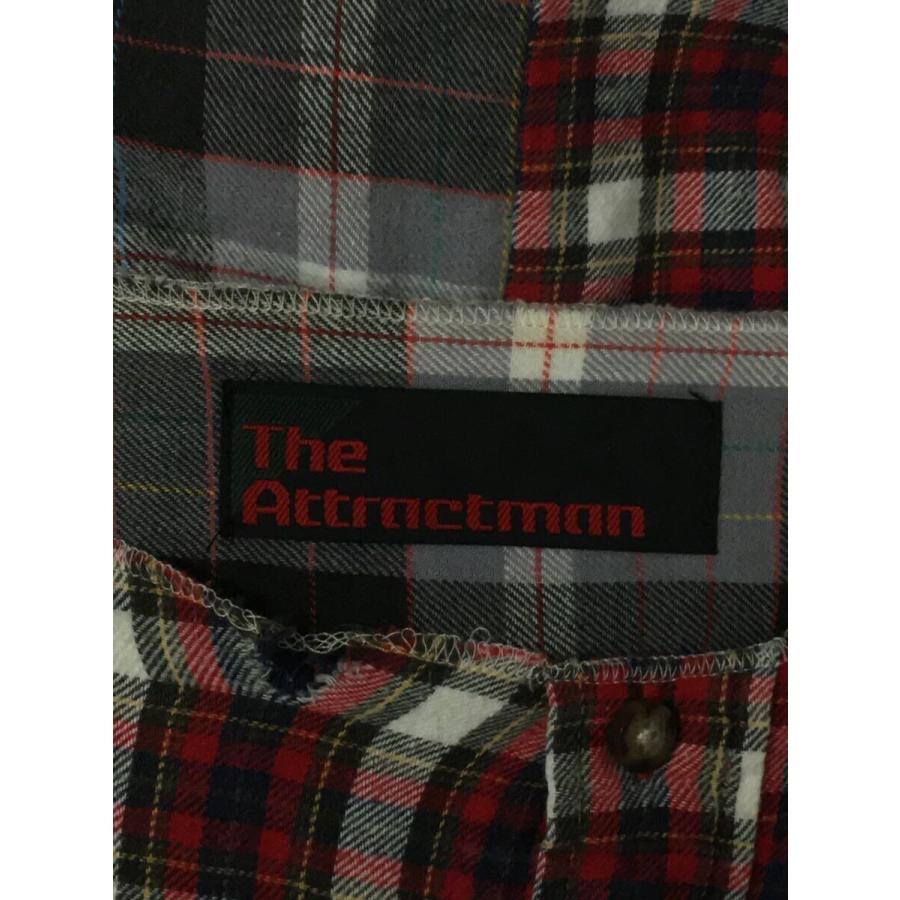 the attractman/再構築ノーカラーネルシャツ/長袖シャツ/--/コットン/RED/チェック｜ssol-shopping｜03