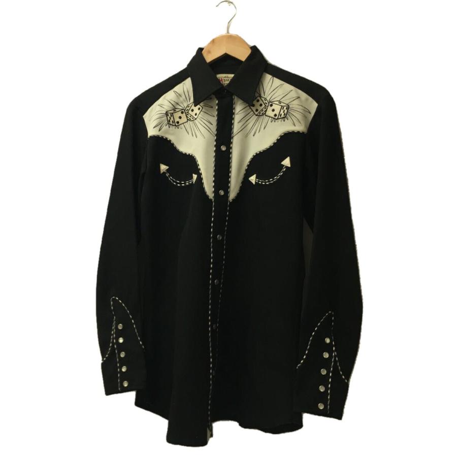 HbarC 70年代 ウエスタンシャツ トランプ ブラック 刺繍