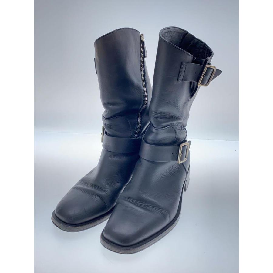 CHANEL◇エンジニアブーツ/36/BLK/レザー/変色有/ソール減り有 CHANEL◇エンジニアブーツ/36/BLK/レザー/変色有/ソール減り有