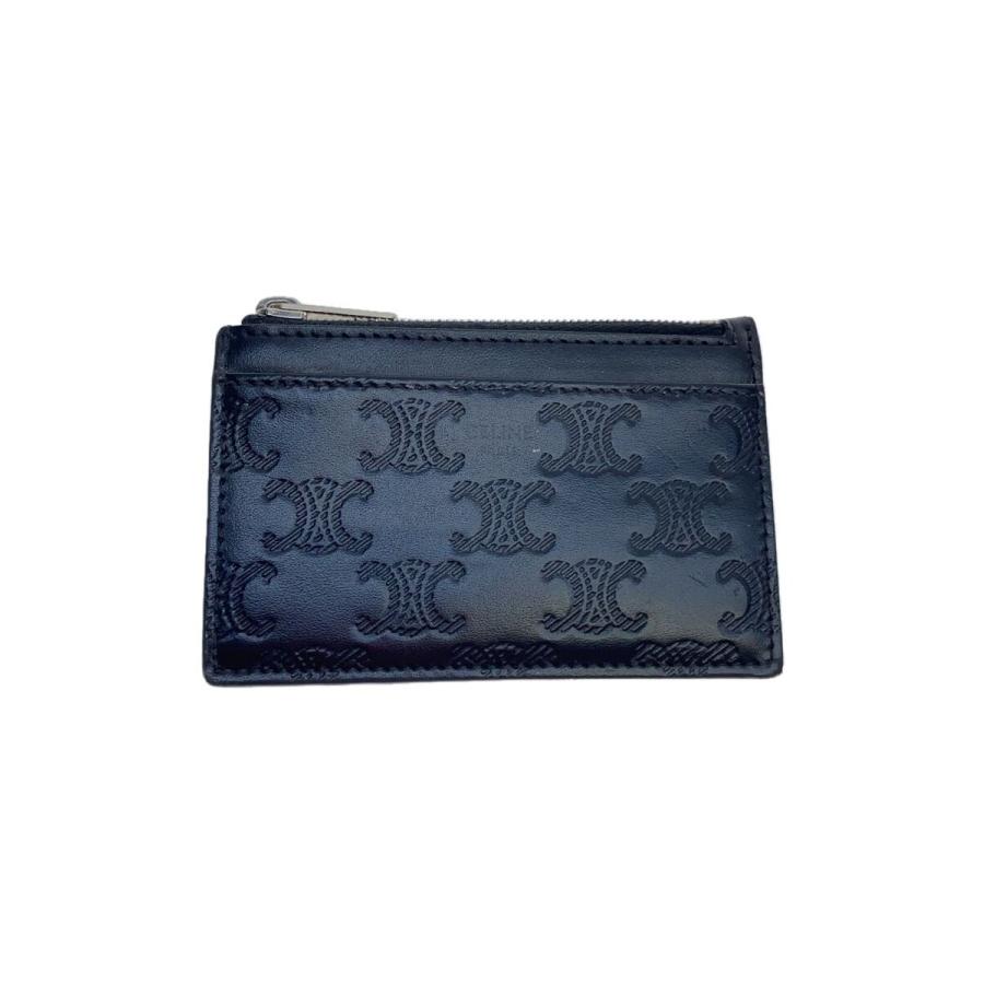 CELINE◇カードケース/レザー/BLK/メンズ/トリオンフ : セカンド  