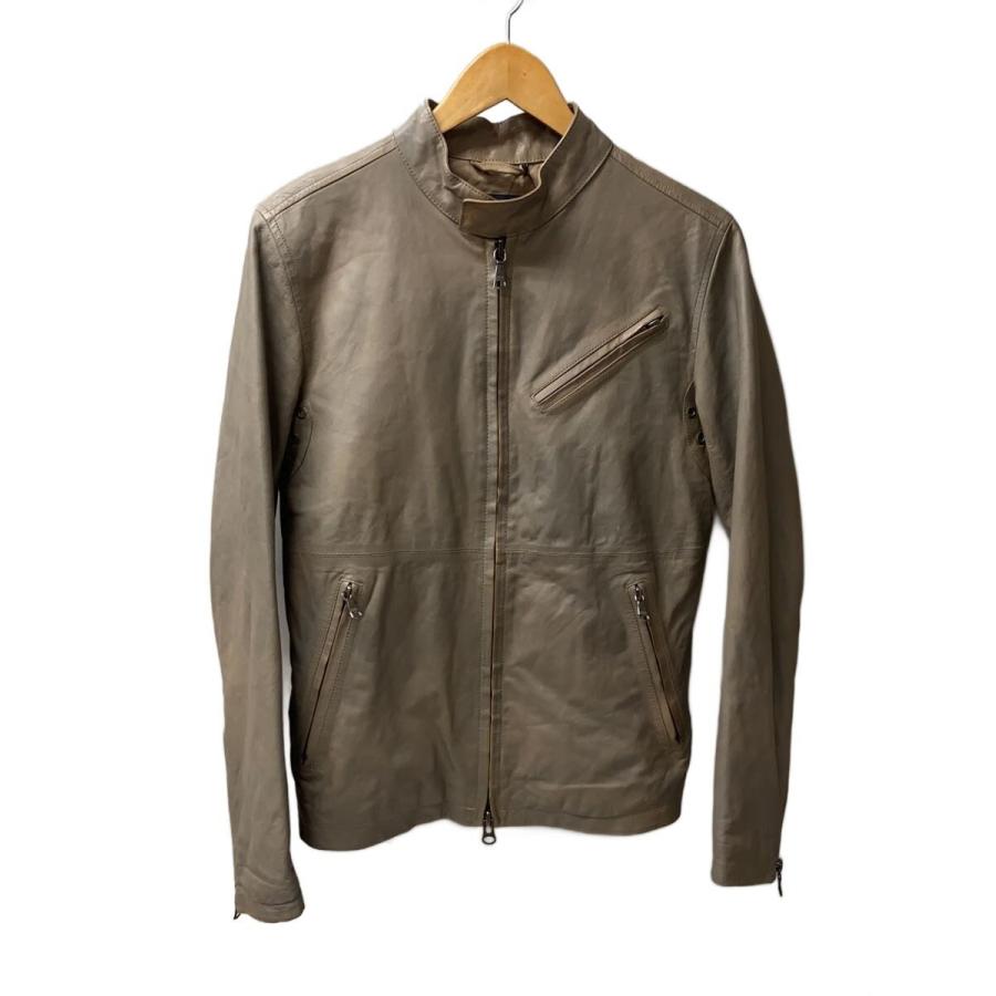 BANANA REPUBLIC◇シングルライダースジャケット/S/羊革/BRW