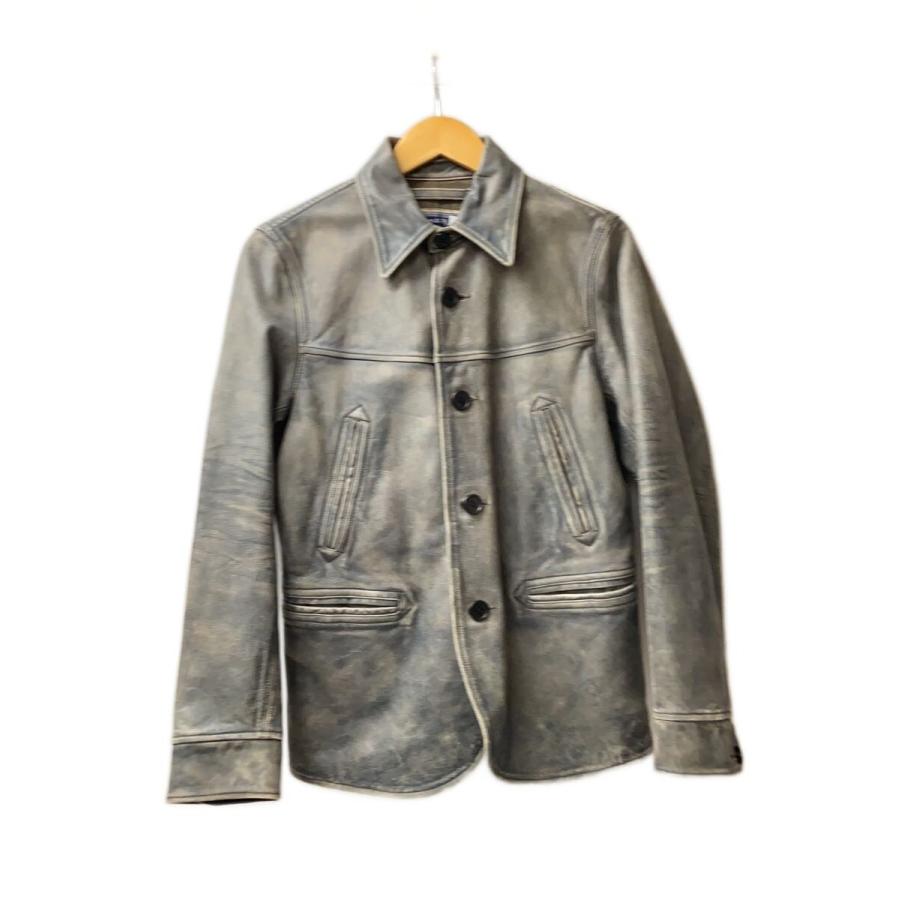 RRL◇レザージャケット・ブルゾン/XS/レザー/GRY/無地/782782464001