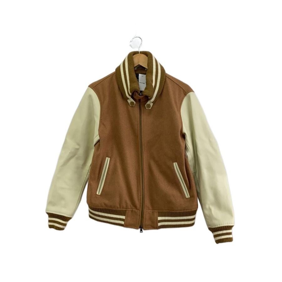 良品☆ビームス　レザースリーブスタジャン　ラム×メルトンウール　切替　羊革　L BEAMS HEART◇レザースリーブ スタジャン/M/ウール/CML/42-18-0124-819