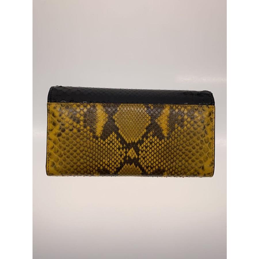 GUCCI 早いもの勝ち！ハワイ限定レアカラー＊長財布 GUCCI◇パイソン柄 バイカラーウォレット 長財布/レザー/BLKxYLW