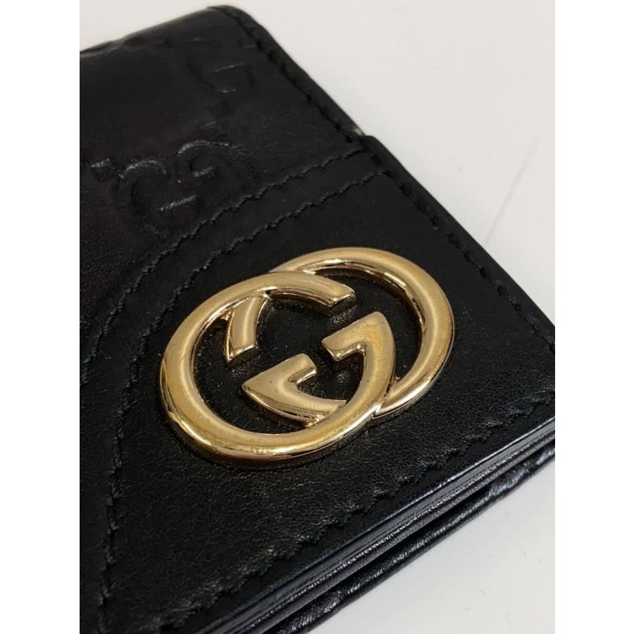 GUCCI◇グッチシマ 名刺入れ カードケース/レザー/BLK/233184
