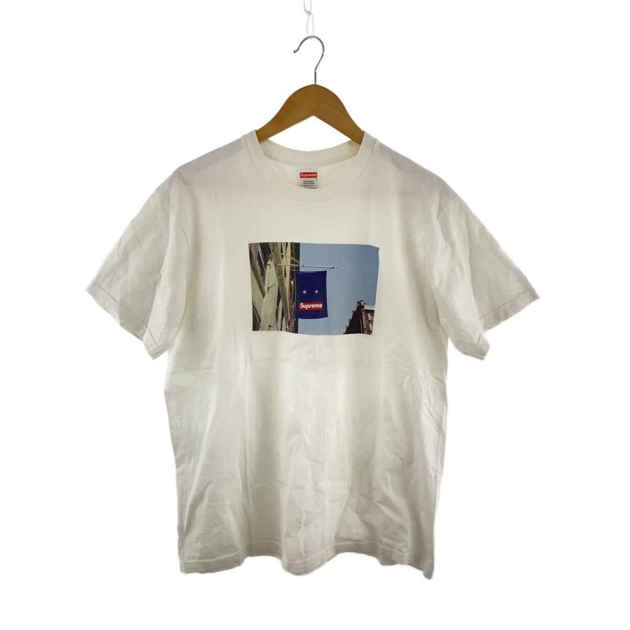 Supreme◇19AW/W Banner TEE/Tシャツ/L/コットン/WHT/プリント