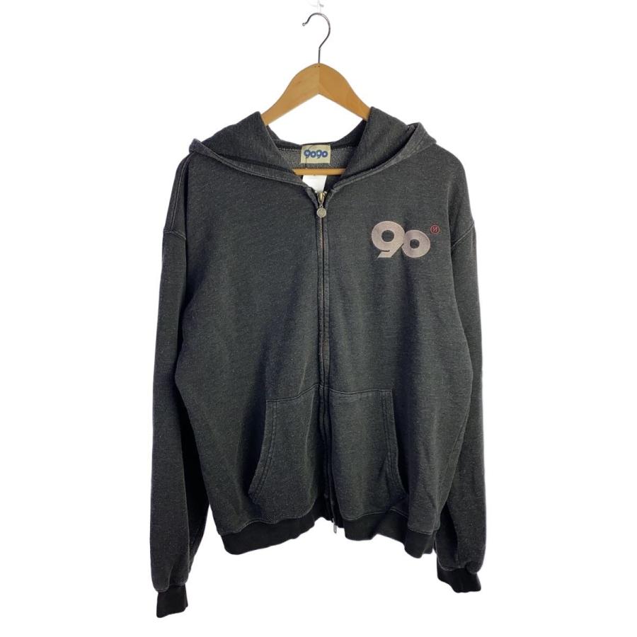 9090◇90 Logo Assort Zip Hoodie/パーカー/L/コットン/GRY/NN1925