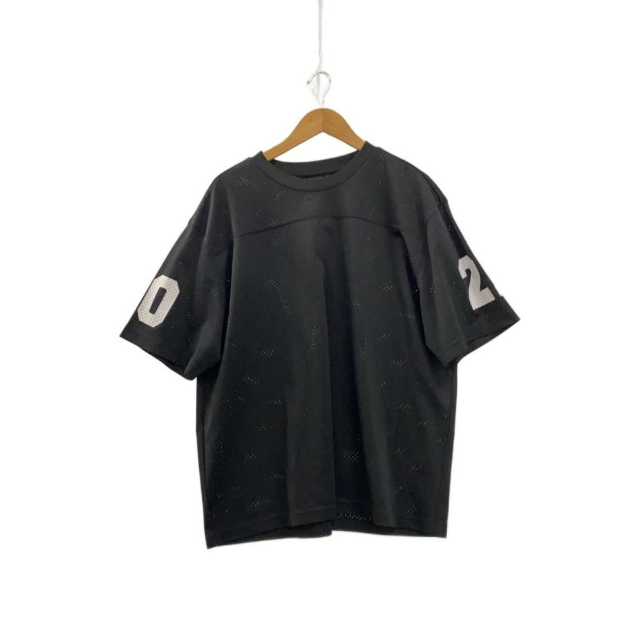 STUSSY◇Mesh Football Jersey/8ボール/Tシャツ/L/ポリエステル/BLK