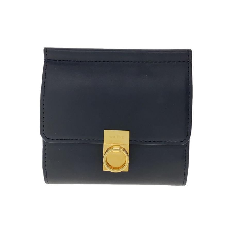 POLENE◇2つ折り財布/レザー/BLK/無地/レディース : セカンド POLENE◇2つ折り財布/レザー/BLK/無地/レディース : セカンド