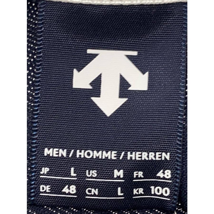 DESCENTE◇Tシャツ/24SS/モックネック鹿の子半袖シャツ/L/コットン/NVY
