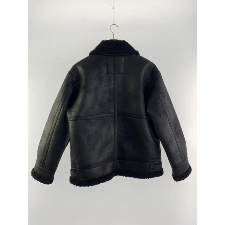 ALPHA INDUSTRIES◇フライトジャケット/B-3/M/フェイクレザー/BLK/無地