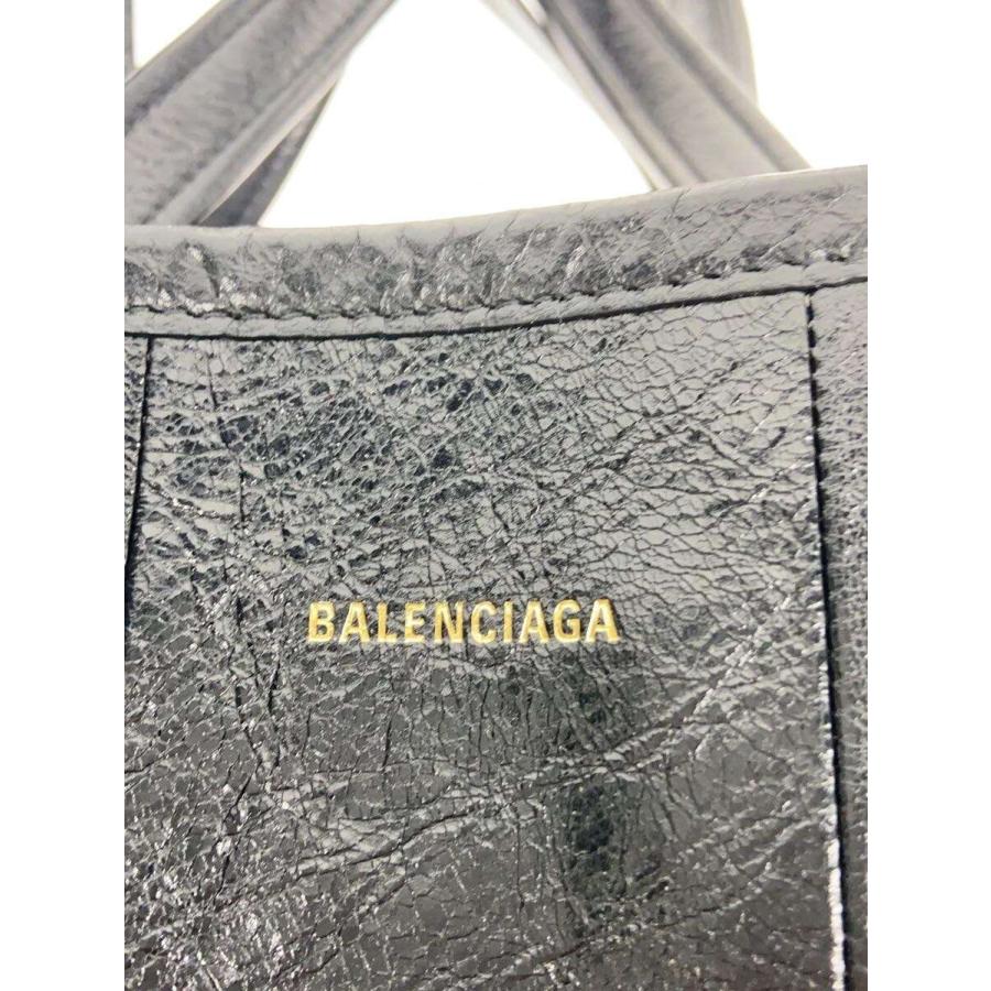 BALENCIAGA◇バルベス/ミディアムショッパー/トートバッグ/レザー/BLK 