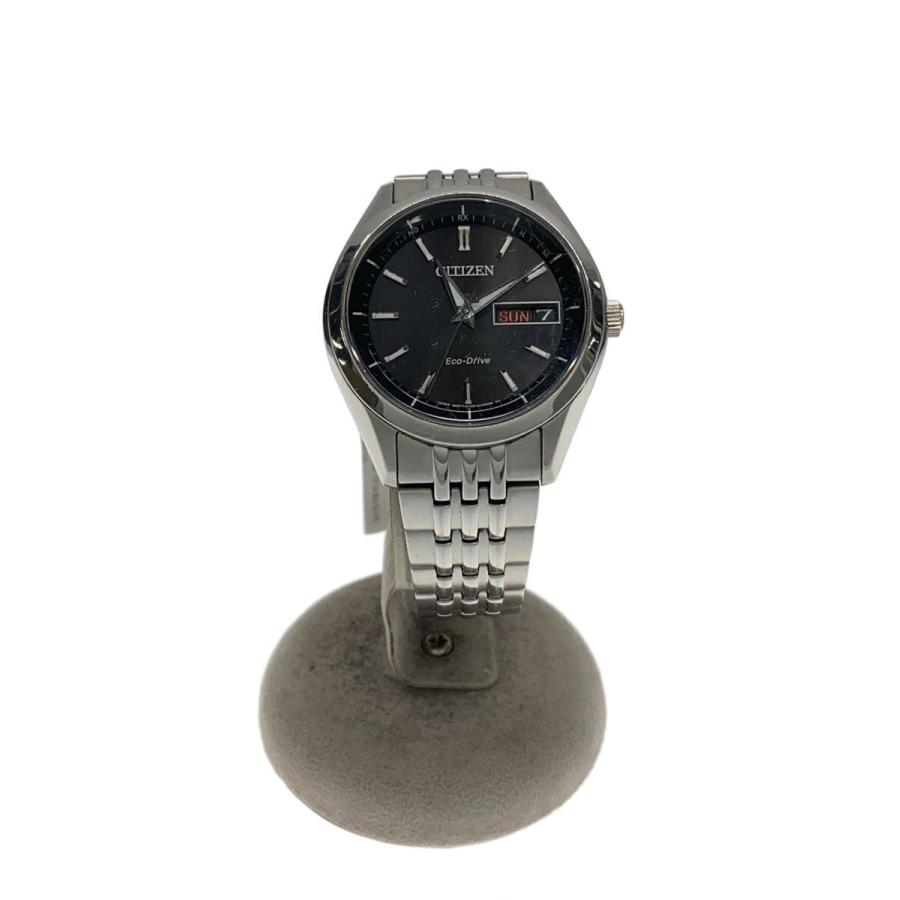 CITIZEN◇ソーラー腕時計/アナログ/ステンレス/BLK/SLV/SS/GN-4W-S-12G