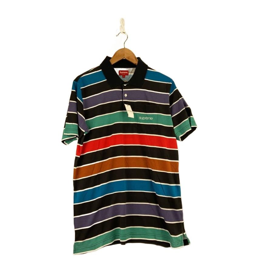 Supreme◇マルチボーダー/クラシックロゴ/ワングラム/ポロシャツ/L