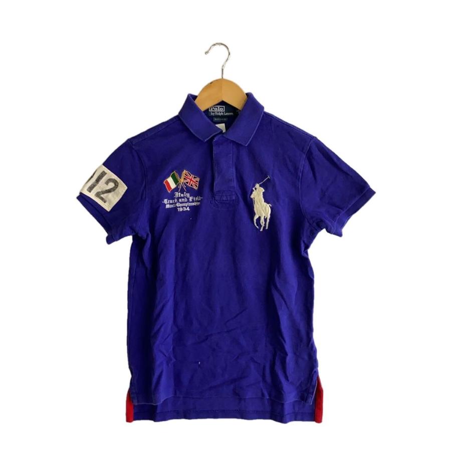 RALPH LAUREN ビッグポニー イタリア ポロシャツ archive POLO RALPH LAUREN◇ビックポニー/Italy/ポロシャツ/S/コットン/BLU
