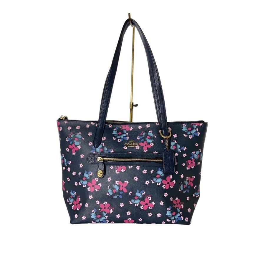 COACH◇トートバッグ/ネイビー/花柄/フラワープリント/C2079-1046 