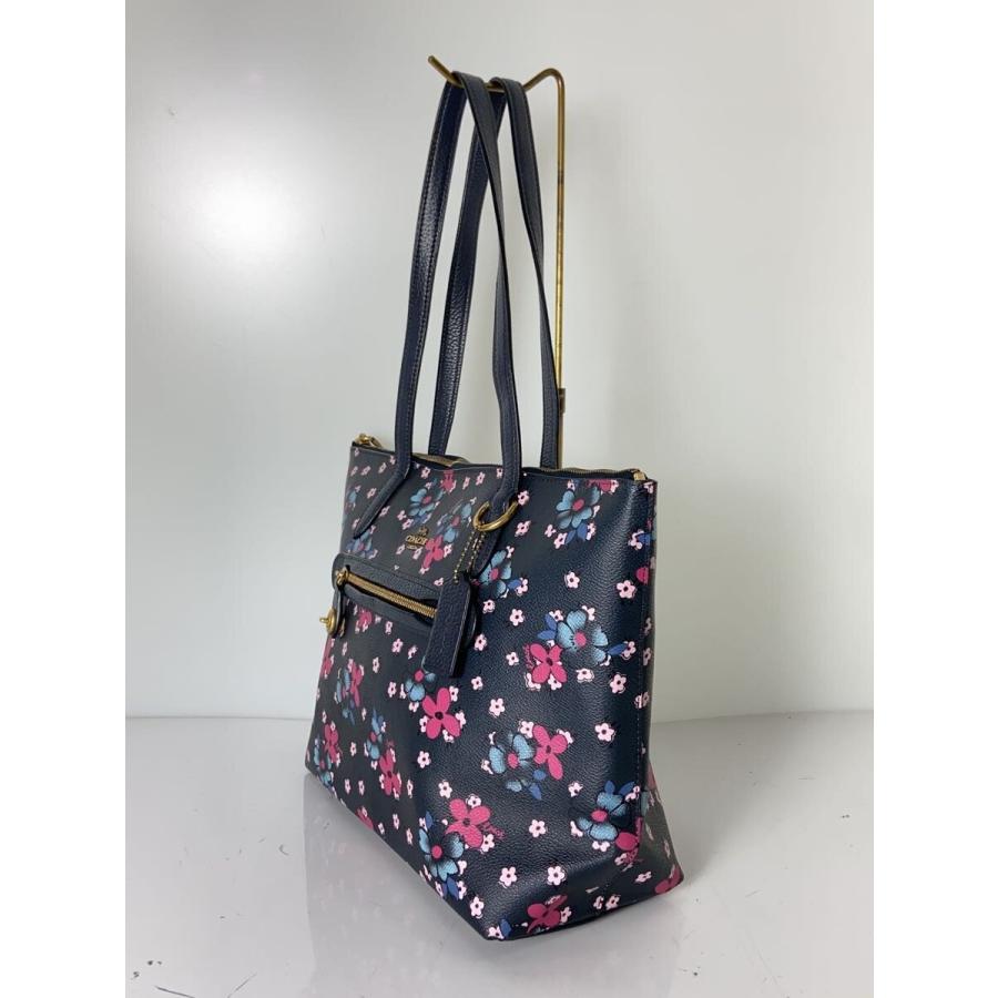 COACH◇トートバッグ/ネイビー/花柄/フラワープリント/C2079-1046 