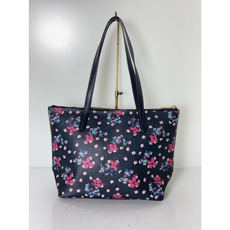 COACH◇トートバッグ/ネイビー/花柄/フラワープリント/C2079-1046
