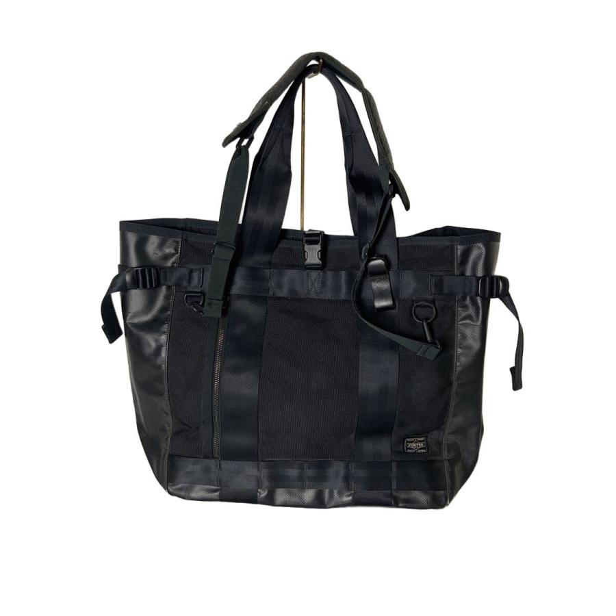 美品 ポーター　ヒート　2way ショルダーバッグ　トートバッグ　ブラック PORTER◇トートバッグ/ショルダーバッグ/--/BLK/PORTER HEAT/2way