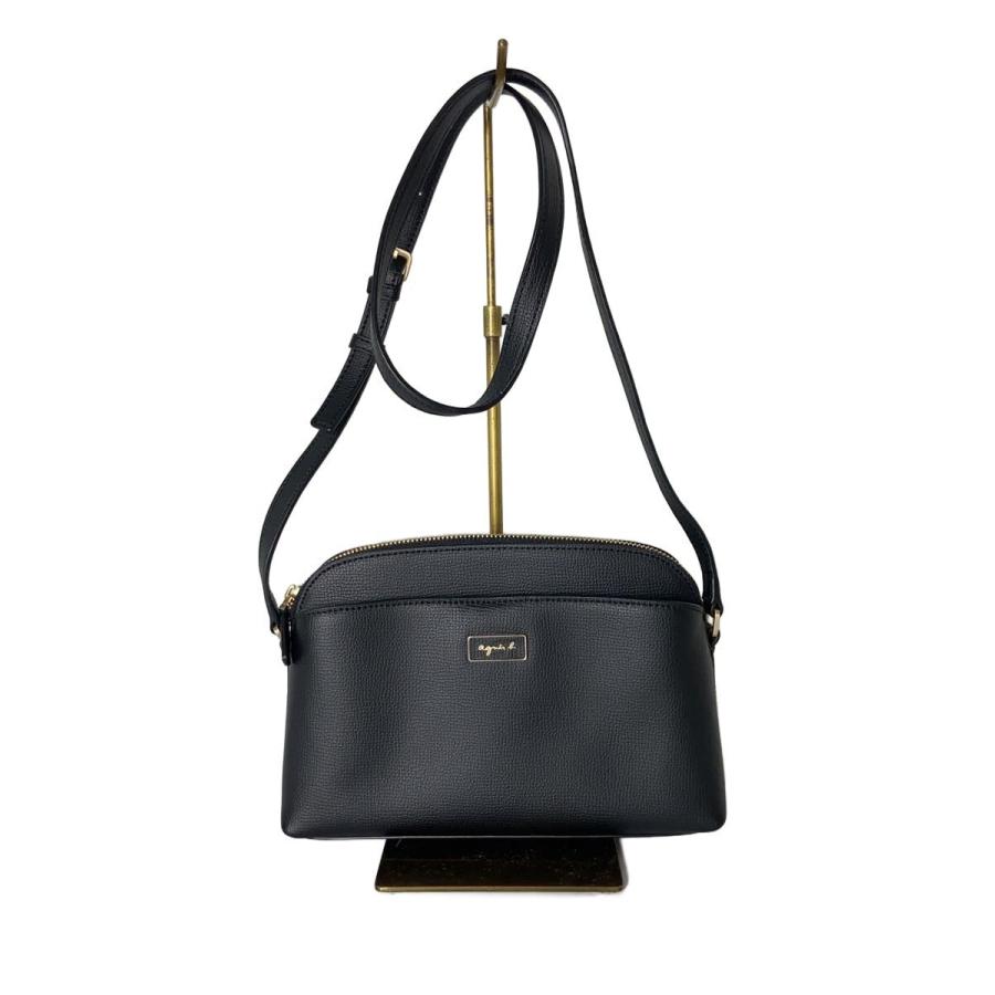 agnes b.◇ショルダーバッグ/牛革/ブラック/無地/QAS-02-03 : セカンド