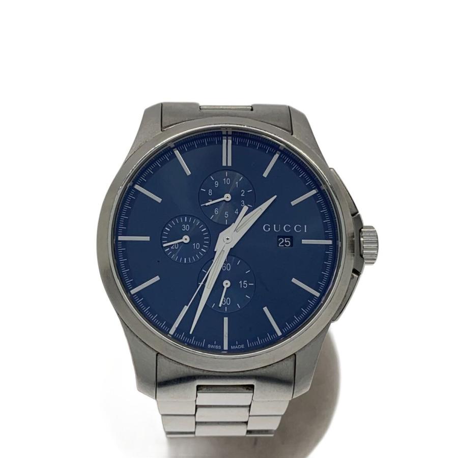 GUCCI◇クォーツ腕時計/アナログ/ステンレス/BLU/SLV/YA126273/G