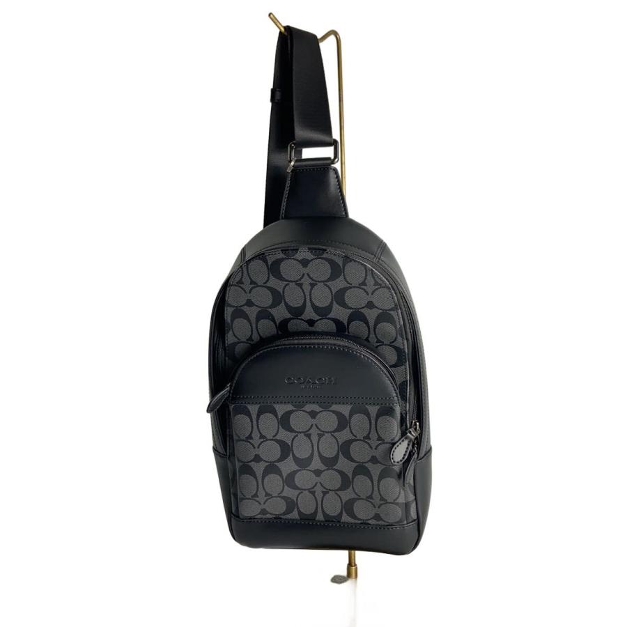 COACH　 ボディバック レザー ネイビー ブラック ワンショルダー COACH◇ショルダーバッグ/ワンショルダー/ボディバッグ/レザー/BLK