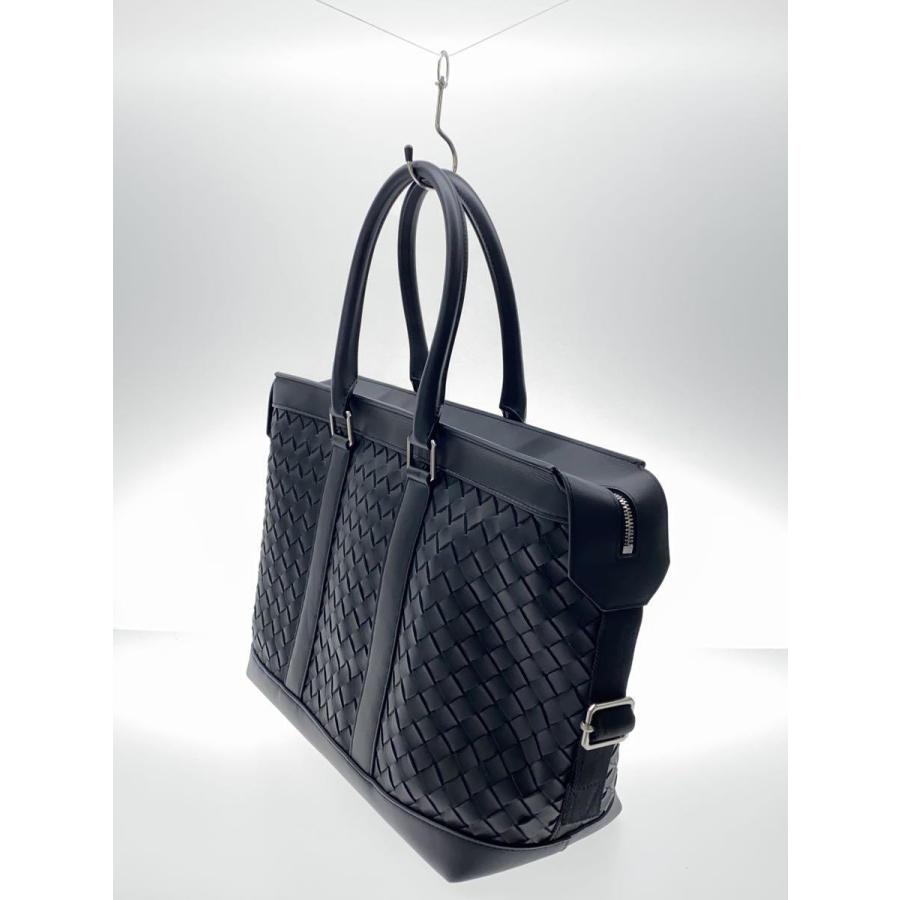 BOTTEGA VENETA◇トートバッグ/レザー/BLK/無地 : セカンド