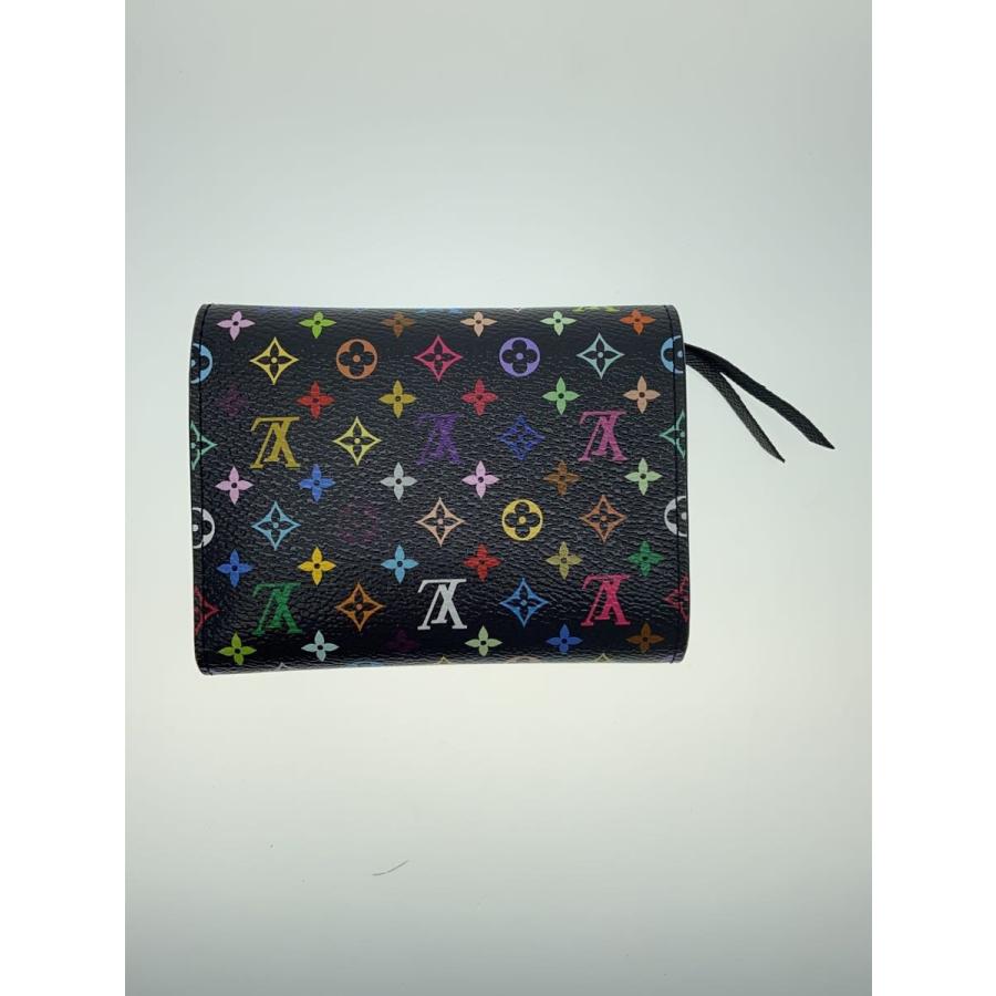 LOUIS VUITTON◇村上隆/2つ折り財布/レザー/BLK/総柄/レディース