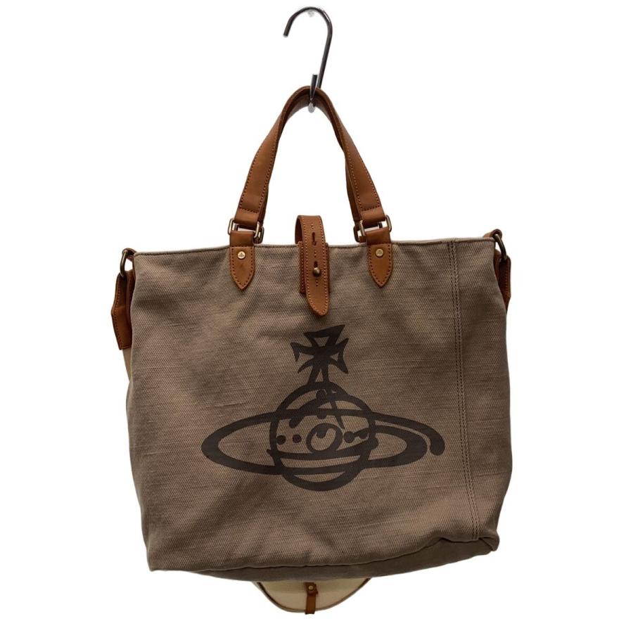 ヴィヴィアンウエストウッド 肩掛けトート キャンバスレザー ベージュ 美品 Vivienne Westwood◇トートバッグ/キャンバス/BEG// : セカンド