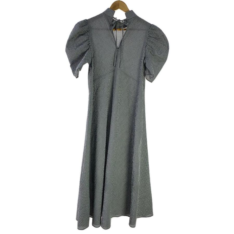 AMERI◇22SS/GINGHAM CHECK ALINE DRESS/S/ポリエステル/02210590840  