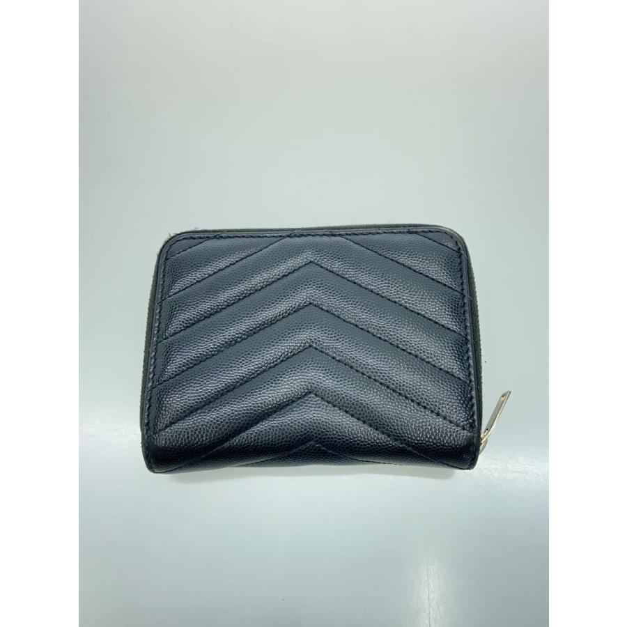 SAINT LAURENT◇コンパクトジップアラウンドウォレット/Vステッチ/YSL 