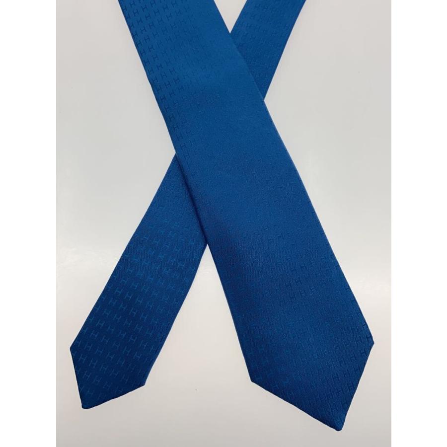 HERMES エルメス　H柄　ネクタイ　ブルー エルメスH柄 マリン/ブルー メンズ ネクタイ HERMES – 銀蔵