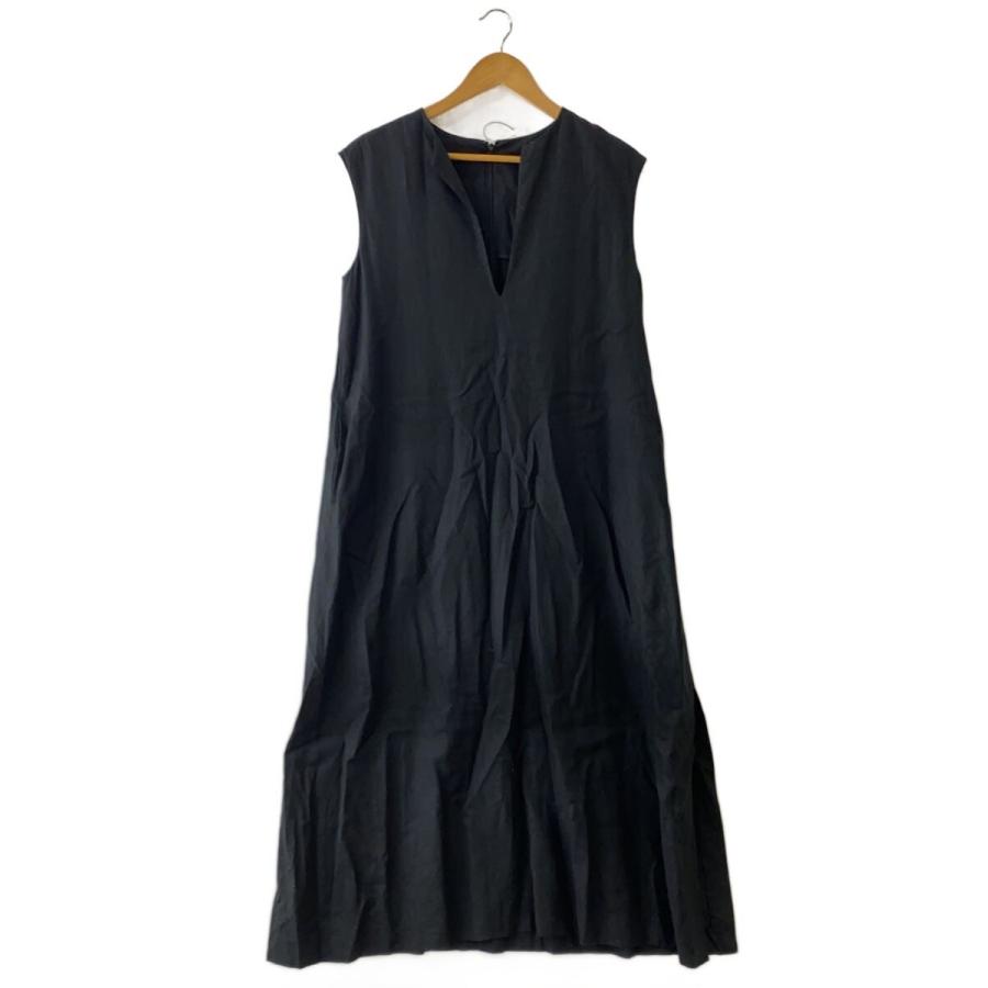 Plage◇24SS/ノースリーブワンピース/36/リネン/BLK/24-040-922-3090-2