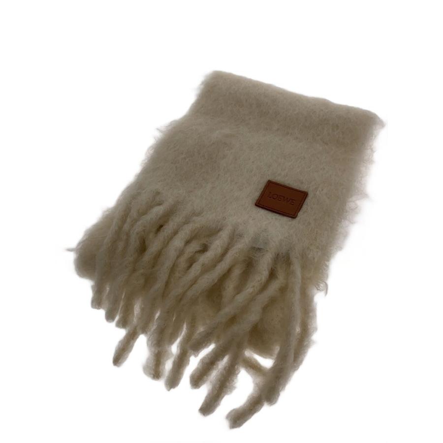 LOEWE◇ロゴレザーパッチ/マフラー/モヘア/IVO/レディース/A-28003861