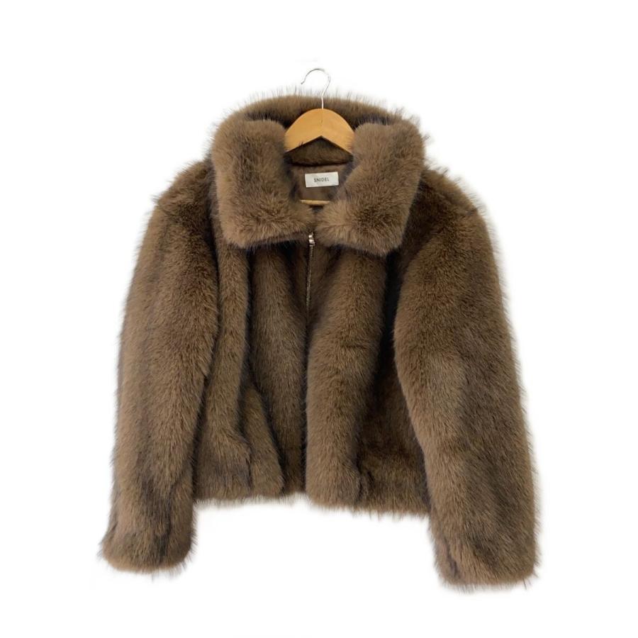 SNIDEL◇25AW/ファーショートコート/one/ポリエステル/BRW/SWFC254165