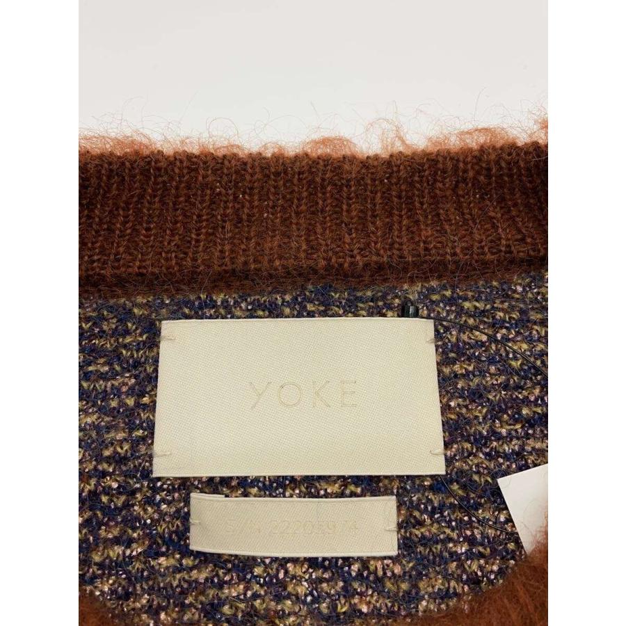 YOKE◆22AW/4COLOR MIX JACQUARD MOHIAR CREWNECK/ニット/3/モヘア/BRW