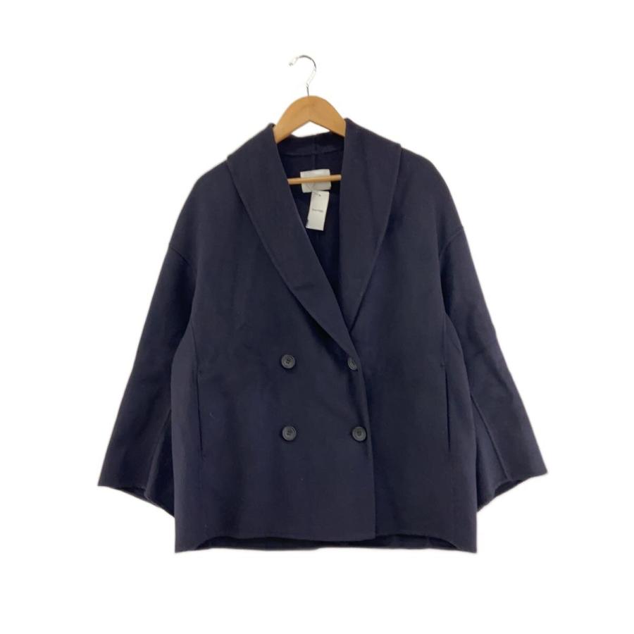 IENA◇25AW/Super160 ショールカラーハーフコート/36/ウール/NVY