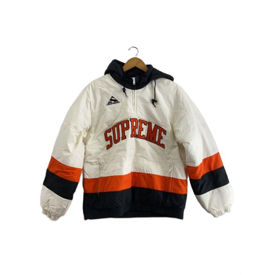 Supreme◇17AW/PUFFY HOCKEY PULLOVER/S/ポリエステル/WHT/汚れ有