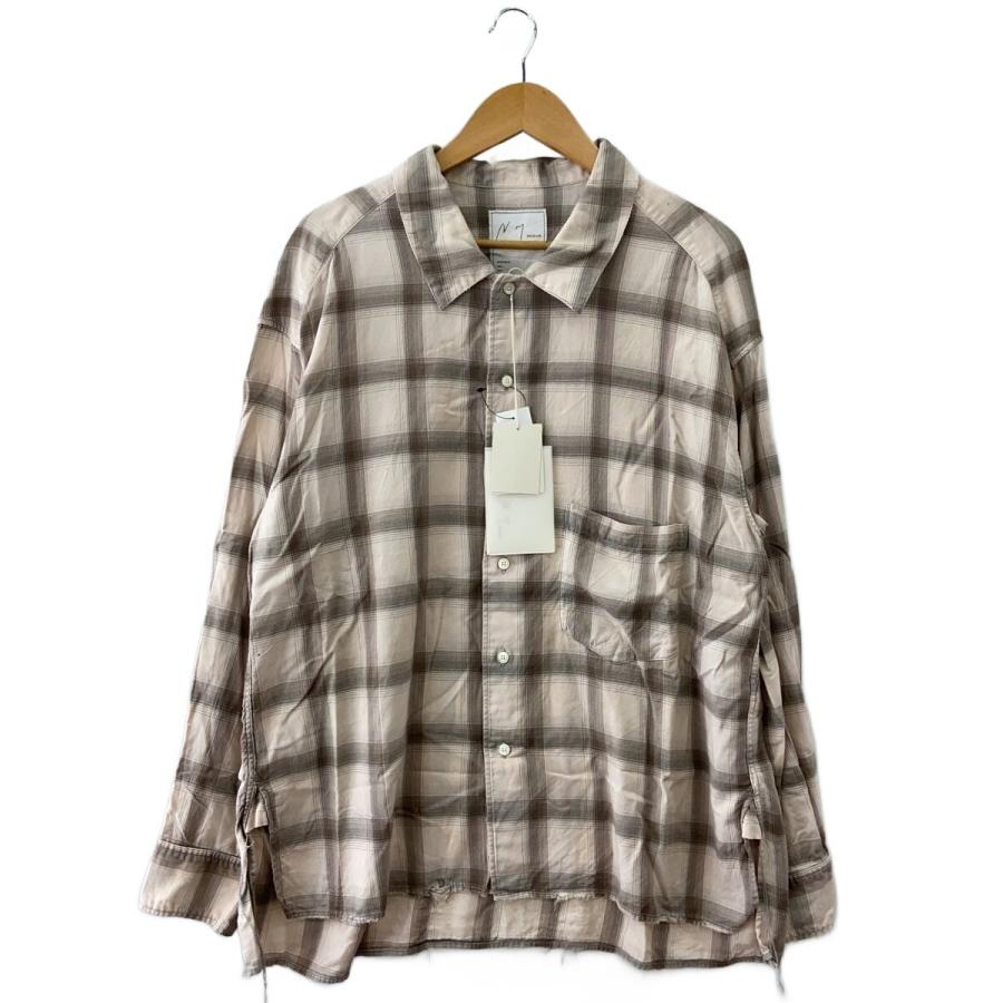 ANCELLM◇25SS/WISM別注/OMBRECHECK SHIRT/長袖シャツ/1/コットン/GRY