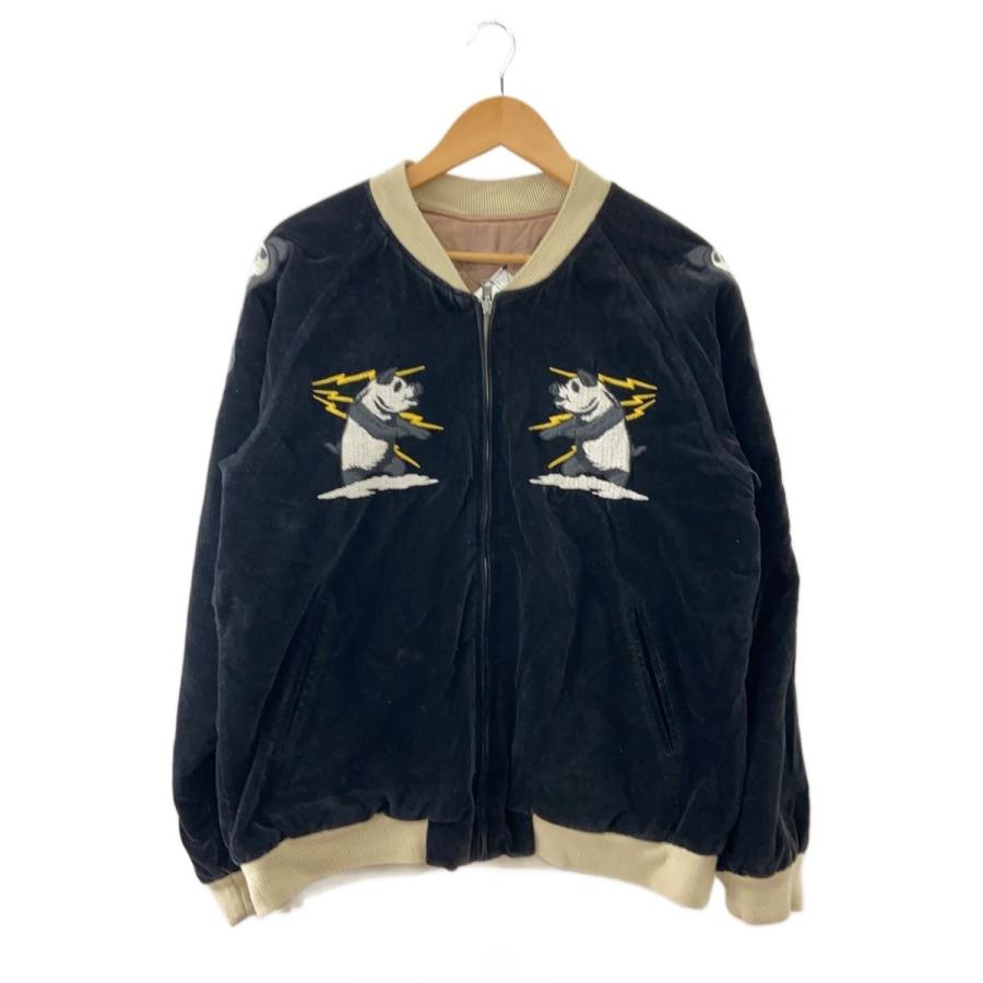 STUDIO D'ARTISAN◇別珍/PANDA/内タグ欠品/スカジャン/--/--/BLK